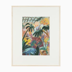 Botanical Garden, 1960s, Pastel on Paper, Framed-GPP-1322944