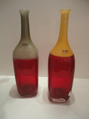 Bottle Vases by Alfredo Barbini for Barbini Murano, 1970s, Set of 2-VIB-694789