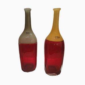 Bottle Vases by Alfredo Barbini for Barbini Murano, 1970s, Set of 2-VIB-694789