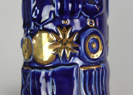 Bottles in Blue Ceramic by Gio Ponti for Cooperativa Ceramica Imola, 1993, Set of 2-IVC-1294465