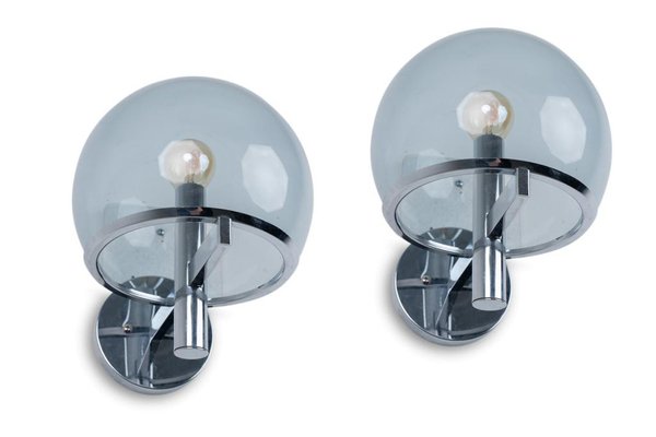 Boule-Shaped Wall Lights by Gaetano Sciolari, 1970s, Set of 2-CEJ-1823135