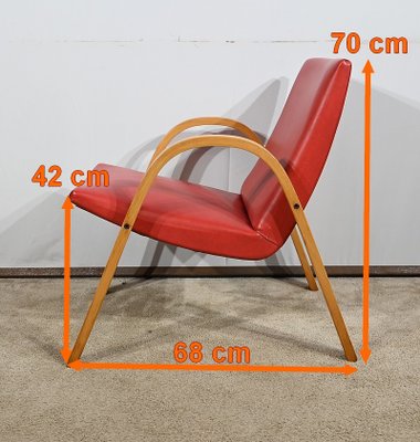 Bow Wood Armchair attributed to Hugues Steiner, 1950s-RVK-1762889