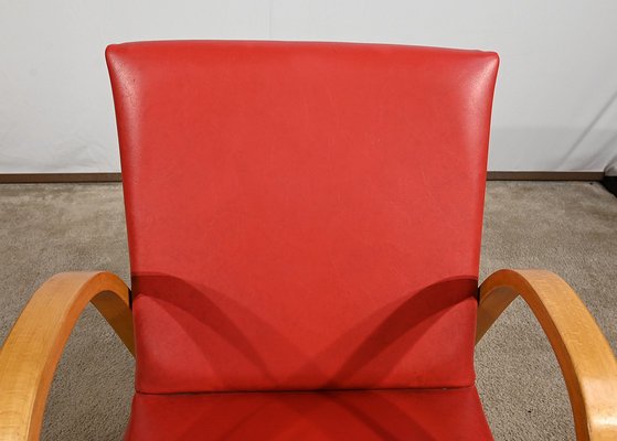 Bow Wood Armchair attributed to Hugues Steiner, 1950s-RVK-1762889