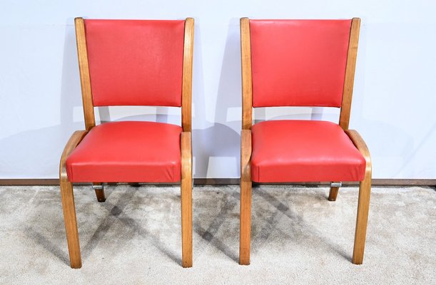 Bow Wood Chairsby H. Steiner, 1950s, Set of 2-RVK-1700976