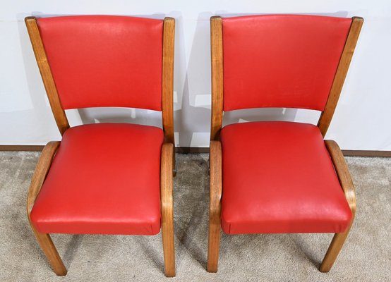 Bow Wood Chairsby H. Steiner, 1950s, Set of 2-RVK-1700976