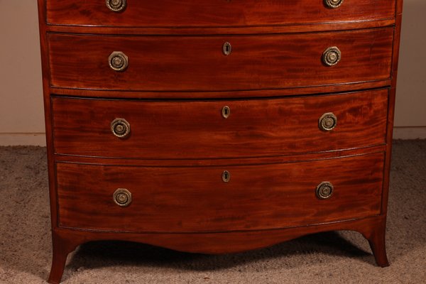 Bowfront Chest of Drawers in Mahogany, 1800s-HPU-1180407