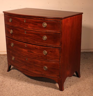 Bowfront Chest of Drawers in Mahogany, 1800s-HPU-1180407