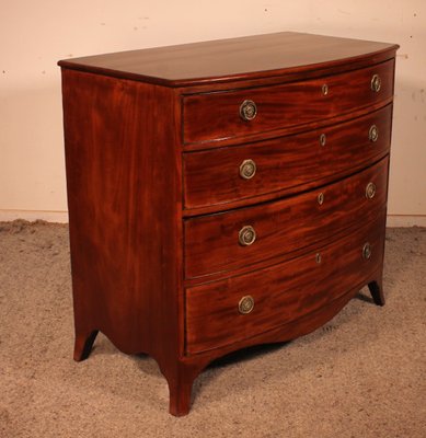 Bowfront Chest of Drawers in Mahogany, 1800s-HPU-1180407