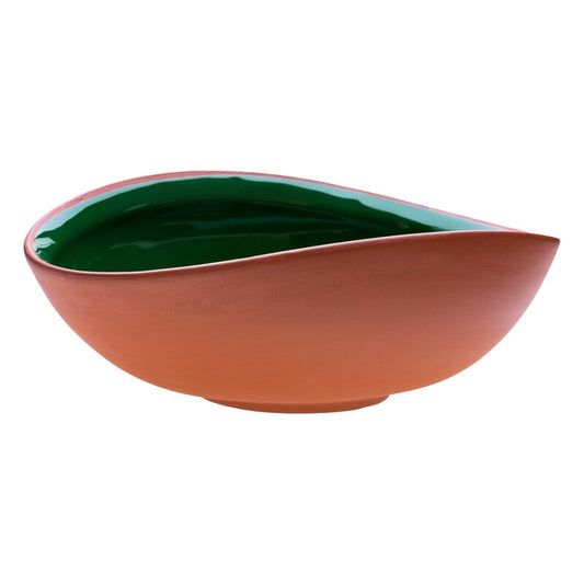 Earth bowl 2 L by Vaidava Ceramics #curved, moss green #