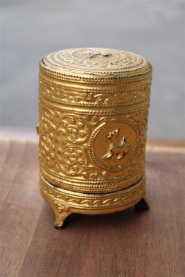 Box in Black Chinese Lacquer and 24 KT Gold, 1930s-EH-1702313