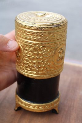 Box in Black Chinese Lacquer and 24 KT Gold, 1930s-EH-1702313