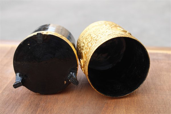 Box in Black Chinese Lacquer and 24 KT Gold, 1930s-EH-1702313