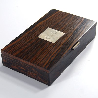 Box in Rosewood Inlaid with Silver by Hans Hansen, Mid-20th Century-GIW-935937