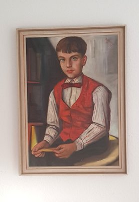 Boy with Bow Tie Oil Painting, 1957-QDP-772162