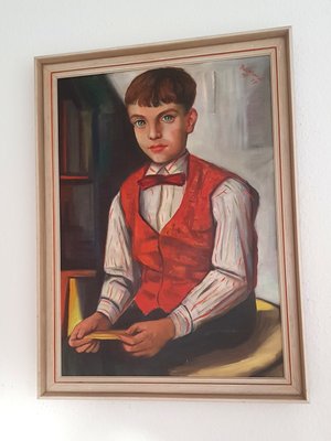 Boy with Bow Tie Oil Painting, 1957-QDP-772162