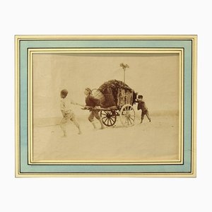 Boys Pulling a Wagon, Original Photograph, Late 19th-Century-ZCI-1163059