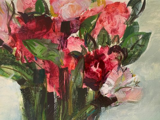 Bozena Lesiak, Tulips, Gouache on Cardboard, 2023-XHG-1743619