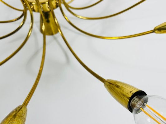 Brass 12-Arm Sputnik Chandelier Attributed to Arredoluce, 1950s-PUK-1317201