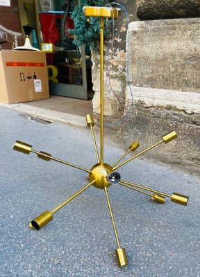 Brass 12-Light Sputnik Lamp, 1970s-NUO-1001677