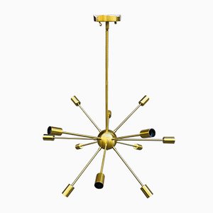 Brass 12-Light Sputnik Lamp, 1970s-NUO-1001677