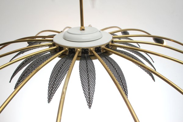 Brass 16-Armed Sputnik Chandelier, 1950s-PF-935313