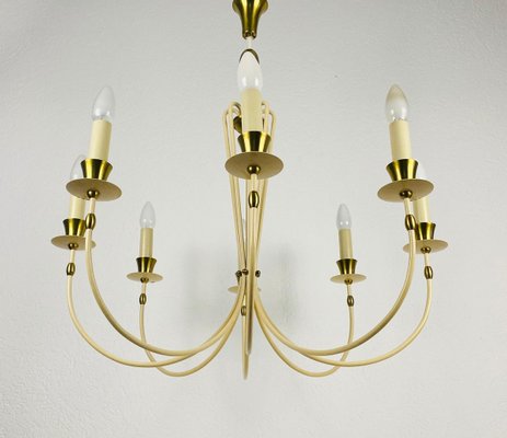 Brass 8-Arm Sputnik Chandelier from Vereinigte Werkstätte, 1960s-PUK-889448