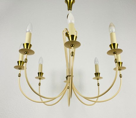 Brass 8-Arm Sputnik Chandelier from Vereinigte Werkstätte, 1960s-PUK-889448