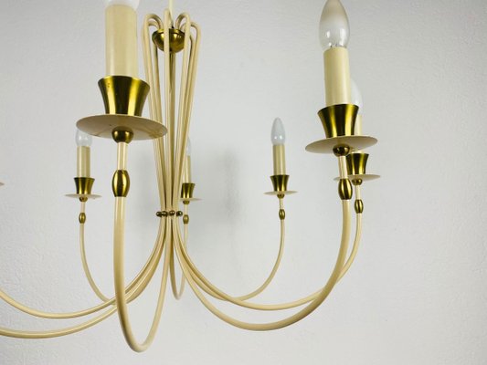 Brass 8-Arm Sputnik Chandelier from Vereinigte Werkstätte, 1960s-PUK-889448