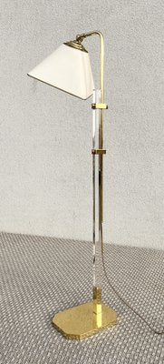 Brass & Acrylic Glass Adjustable Floor Lamp, 1970s-WZZ-1761763