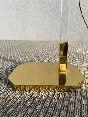 Brass & Acrylic Glass Adjustable Floor Lamp, 1970s-WZZ-1761763