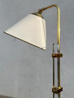 Brass & Acrylic Glass Adjustable Floor Lamp, 1970s-WZZ-1761763