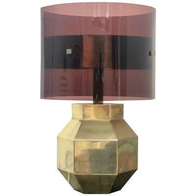 Brass & Acrylic Table Lamp, Italy, 1970s-LYQ-1171789