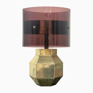 Brass & Acrylic Table Lamp, Italy, 1970s-LYQ-1171789