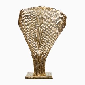 Brass Agate Stone Nefertiti Table Lamp byHenri Fernandez, 1970s-YJA-1362138