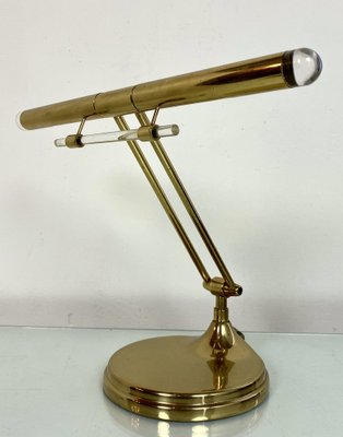 Brass and Acrylic Glass Desk Lamp, 1980s-WZZ-1406661