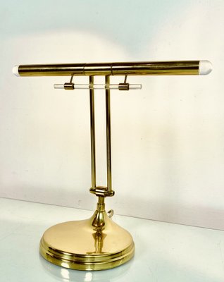 Brass and Acrylic Glass Desk Lamp, 1980s-WZZ-1406661