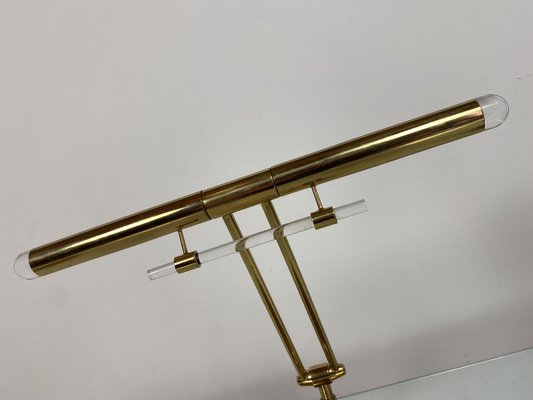 Brass and Acrylic Glass Desk Lamp, 1980s-WZZ-1406661