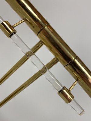 Brass and Acrylic Glass Desk Lamp, 1980s-WZZ-1406661