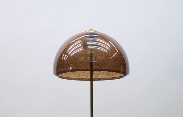 Brass and Acrylic Glass Floor Lamp, 1970s-KQB-618779