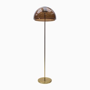 Brass and Acrylic Glass Floor Lamp, 1970s-KQB-618779