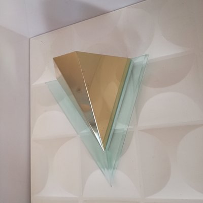 Brass and Acrylic Glass Sconce, France, 1980s-NTQ-801438