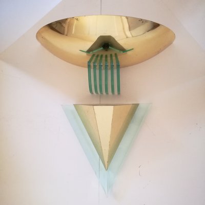 Brass and Acrylic Glass Sconce, France, 1980s-NTQ-801438