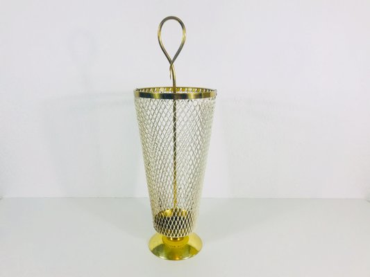 Brass and Aluminium Umbrella Stand from Vereinigte Werkstätten Collection, 1960s-PUK-555427