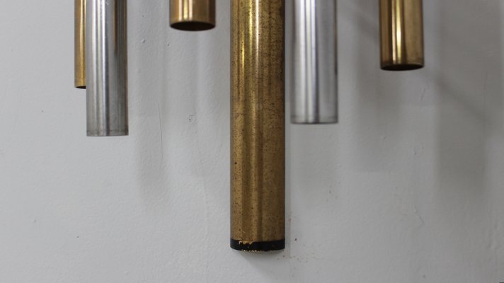 Brass and Aluminun Tubes Sconces from Stilnovo, 1950s, Set of 2-ZQ-1312959