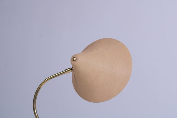 Brass and Beige Crowfoot Table Lamp attributed to Cosack Leuchten, 1950s-XT-1432075