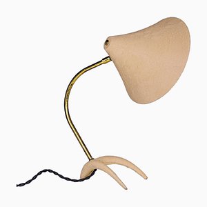 Brass and Beige Crowfoot Table Lamp attributed to Cosack Leuchten, 1950s-XT-1432075