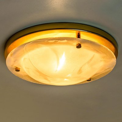 Brass and Blown Murano Glass Wall Light or Flush Mount, 1960s-VDW-956751