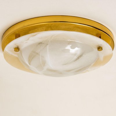 Brass and Blown Murano Glass Wall Light or Flush Mount, 1960s-VDW-956751