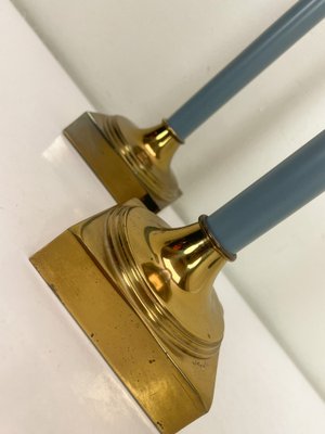 Brass and Blue Steel Table Lamps from Kullmann, 1970s, Set of 2-WZZ-1742410