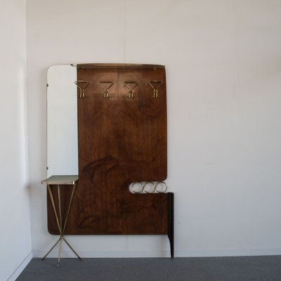 Brass and Briarwood Coat Stand in the style of Giò Ponti, 1950s-JQO-1383925